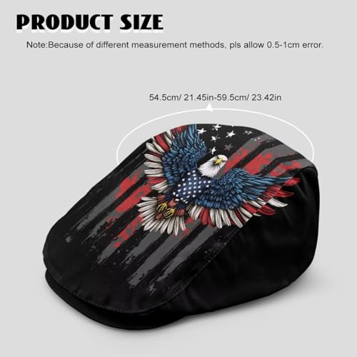 Men's Flat Ivy Gatsby Newsboy Hat Winter Spring Autumn Driving Cabbie Hunting Cap - color: American Eagle