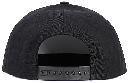 KBETHOS Classic Snapback Hat Blank Cap Underbrim Cotton Wool Blend Flat Visor Adjustable Unisex - color: Black Wheat Checkered Brim Snapback