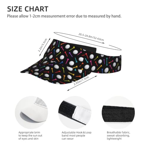 Visors for Women Men, Adjustable Sports Sun Visor Hats Outdoor Tennis Golf Running - color: Colorful Golf