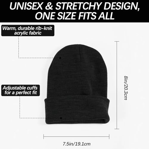 Beanies Hats Multiple Colors Available Stocking caps for Women, Ski Hat Winter Knitted Hat Elasticity Soft - color: 2pcs Black