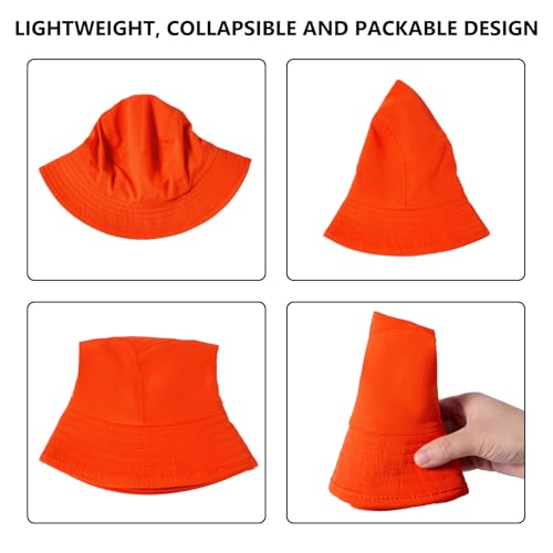 BASSDASH UPF50+ Fishing Bucket Hat for Men Women Lightweight Water Resistant Packable Outdoor Summer Sun Hats FH13 - color: Orange
