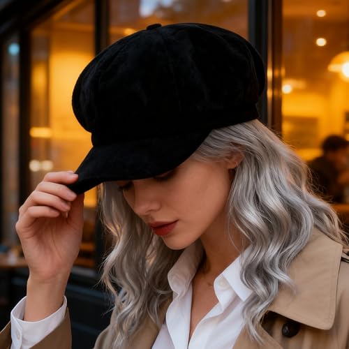 Women's Newsboy Hat Vintage Beret Cap Fashion Baker Boy Hat Chic and Stylish Women's Pageboy Hats