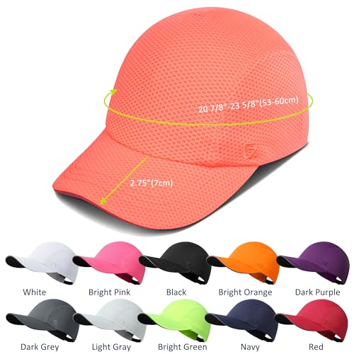 GADIEMKENSD Women's Race Day Running Cap Performance Mesh Hat - Excellent Ventilation, Lightweight, Reflective Safety - color: Pink Orange