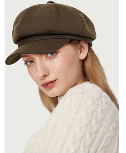 Women's French Octagonal Beret Newsboy Cap Outdoor Painter Hats - color: Khaki
