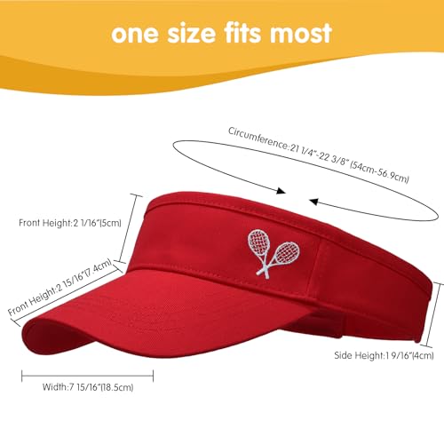 WILLPORT Kids Adjustable Cotton Visor Sun Hat,6-12Y - color: Red