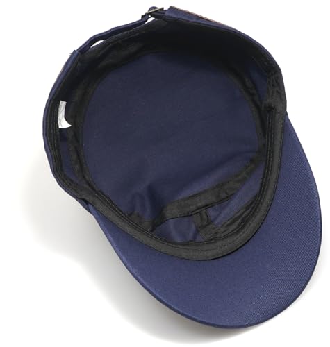 Army Cadet Cap for Men Women Military Flat Top Cap Baseball Caps - color: Star Navy Blue