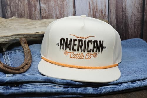 Longhorn Adjustable Snapback Western Hat - color: Cream - Solid Back