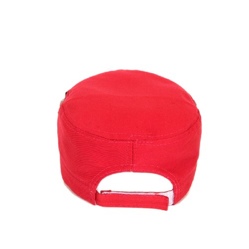 Adjustable Cotton Military Style Studded Front Army Cap Cadet Hat - Diff Colors Avail - color: Fuchsia Red