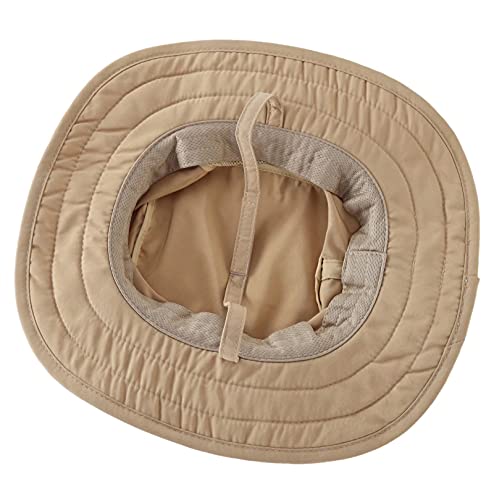 Connectyle Kids Sun Hat for Boys Girls Wide Brim Bucket Hat UPF 50+ Sun Protection Hat Breathable Summer Beach Hat - color: Dark Khaki
