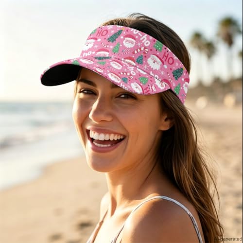 Cool Styles Sun Visor Hats 21.65~23.62 inches Adjustable Open-Top caps Quick-Dry Visor Cap - color: Christmas