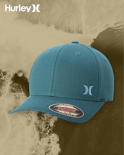Hurley Mens Curved Brim Stretch Fitted Baseball Cap Lightweight - color: Aurora Green, size: Large-X-Large