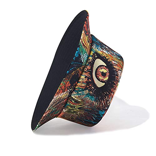 Quanhaigou Bucket Hat for Men Women,Packable Reversible Printed Sun Hats,Fisherman Outdoor Summer Travel Hiking Beach Caps - color: Graffiti Green