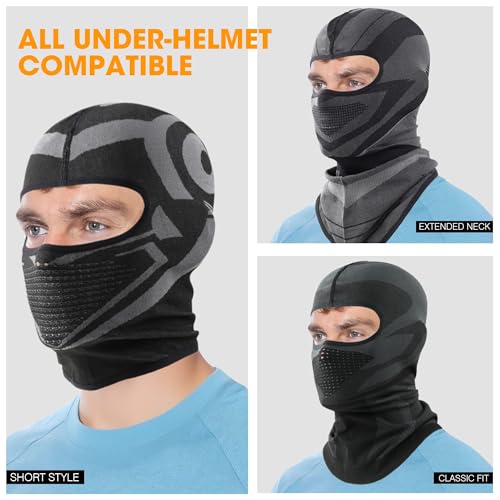 WTACTFUL Motorcycle Mask, Ski Mask, Balaclava Face Mask Men - color: #Black