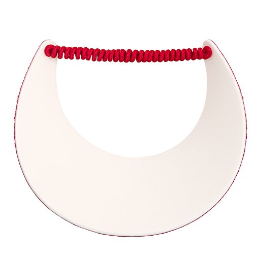 MG Women's Cotton Solid String Sun Visor Hat - color: Red