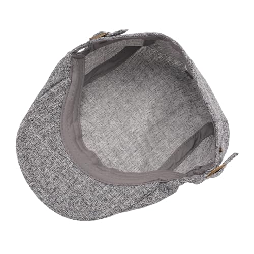 ZLYC Men Summer Flat Cap Scally Ivy Gatsby Newsboy Beret Driver Hat - color: Plain Gray