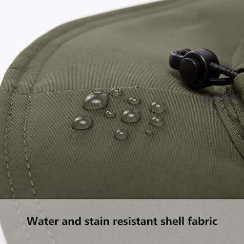 BASSDASH UPF 50+ Fishing Sun Hat Water Resistant Unisex Wide Brim Bucket Boonie Hat for Hiking Camping Safari FH15 - color: Army Green, size: Large