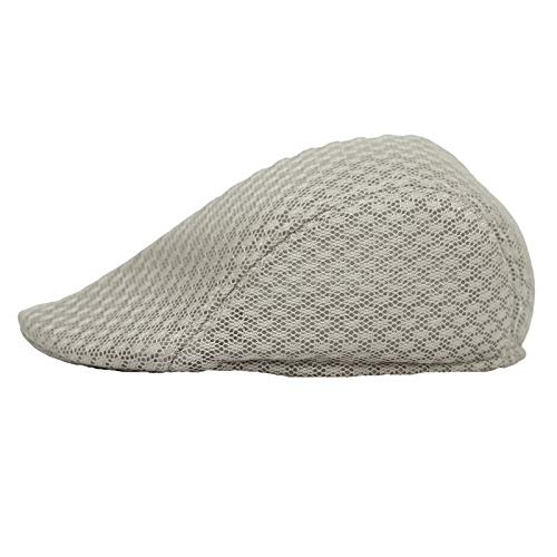 WITHMOONS Breathable Mesh Summer Hat Newsboy Ivy Cap Cabbie Flat Cap UZ30053 - color: Ivory