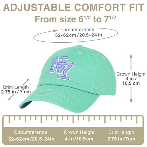 NY 3D Embroidered Dad Hat - New York Baseball Cap - color: Mint Lavender