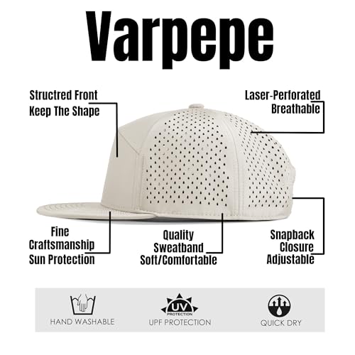 Performance Snapback Hats for Men Women,Flat Bill Cap,Golf,Running,Workout - color: 30.pearl
