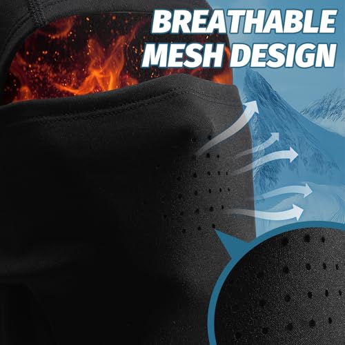 West Biking Balaclava Ski Mask Warm Face Mask for Cold Weather Lightweight Windproof Thermal Winter Scarf Face Mask Men Wome - color: Black