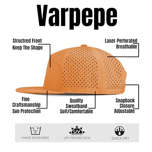 Performance Snapback Hats for Men Women,Flat Bill Cap,Golf,Running,Workout - color: 26.tangerine