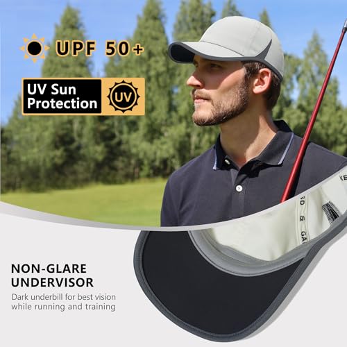 GADIEMKENSD Performance Running Hat, Stretchy Fabric with Vented Mesh for Outdoor Workouts - color: Off-white