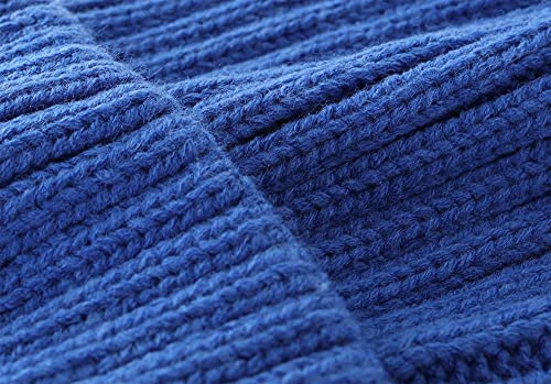 Connectyle Women's Rib Knit Cuffed Beanie Hat Stretch Acrylic Winter Hat Thick Warm Snow Ski Cap - color: Royal Blue
