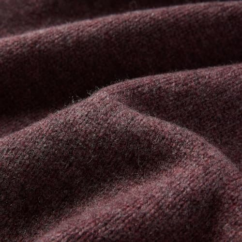 100% Merino Wool Slouchy Beanie Hat, Women Warm Winter Caps Soft, Ladies Breathable & Cozy Stretchy Knitted Skull Cap - color: Purple