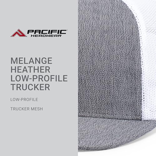 Pacific Headwear Melange Heather Low-Profile Trucker - color: Grey Heather/White/Grey Heather