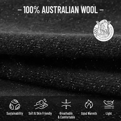 HAMUNI 100% Wool Slouchy Beanie, Warm Beanie Hats for Women Breathable Knitting Skull Beanies Cap for Spring Fall Winter - color: sparkle Black