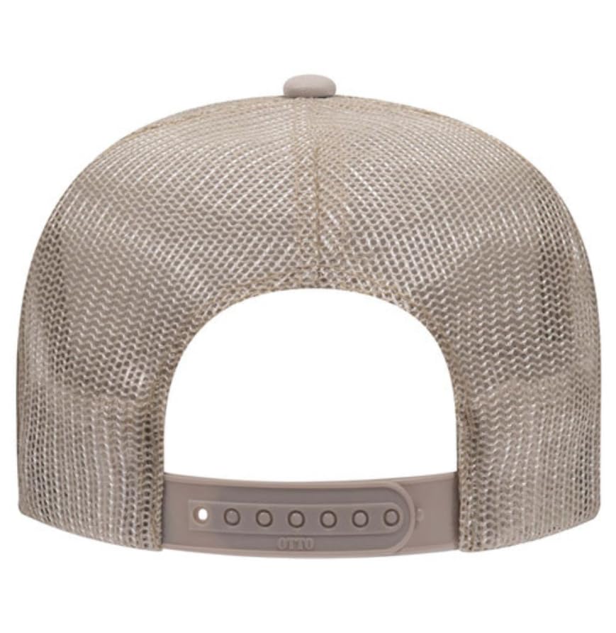 Otto Cap 5-Panel High Crown Mesh Back Trucker Hat - color: Khaki