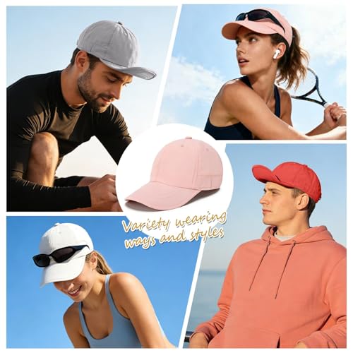 ZOORON Soft Brim Baseball Cap Low Profile Unstructured Dad Hat, Adjustable Washer Friendly Sport Hats for Golf Running - color: 1pack-pink
