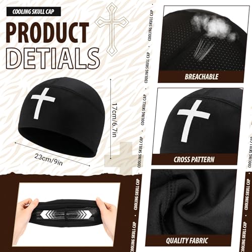Cuffbow 2 Pcs Skull Cap for Men Beanie Hat Sport Lightweight Breathable Helmet Liner Hat for Men Bicycle Running Team Gift