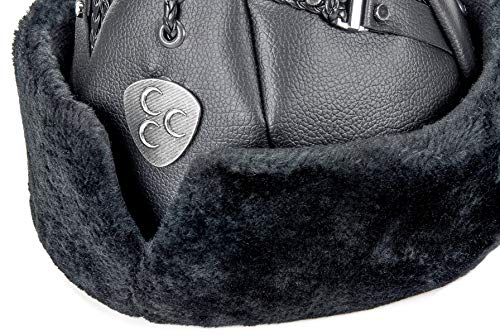 ihvan online Turkish Ottoman Bork Hat, Ertugrul Faux Leather Fur Winter Cap - color: Black / Style-13