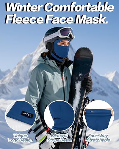 Ski Mask Balaclava for Men Women Windproof Thermal Winter Full Face Mask Cold Weather Skiing Snowboarding Neck Gaiter - color: Royal Blue