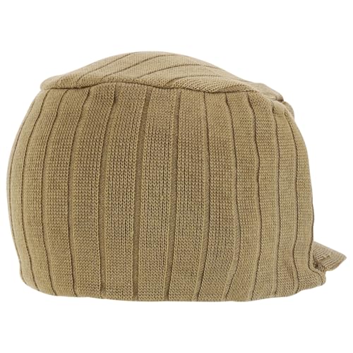 Armycrew Flat Top Army Style Knitted Visored Beanie Cap - color: New Khaki
