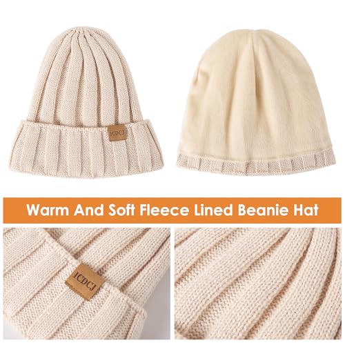 Womens Winter Beanie Warm Hat Touchscreen Gloves Set with Fleece Lined Skull Caps Gifts for Women Men - color: Wine Red