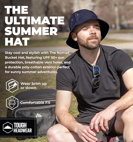 Summer Bucket Hat for Women - Fisherman Hat - Beach Bucket Hats for Men - Women's Summer Hat - Bucket Sun Hats for Protection - color: Navy, size: Large - Extra Large