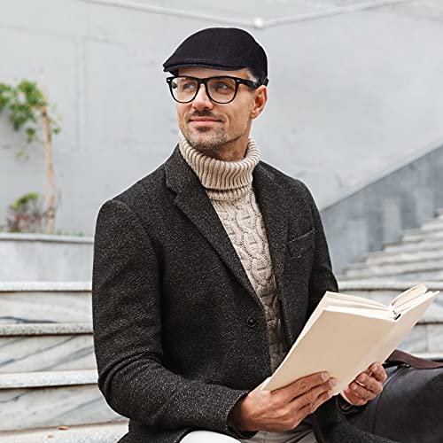 Geyoga 3 Pcs Mesh Newsboy Cap, Adjustable Mesh Cap - color: Khaki, Light Gray, Black