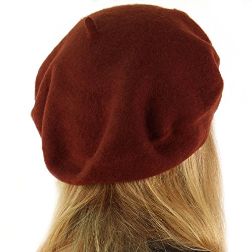 Classic Winter 100% Wool Warm French Art Basque Beret Tam Beanie Hat Cap - color: Brown