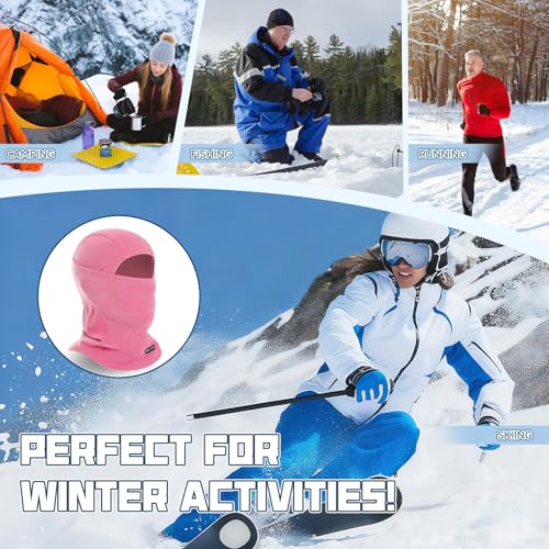 Balaclava Ski Mask for Men Women, Warm Fleece Face Mask Full Cover for Cold Weather Skiing Cycling, Ponytail Friendly - color: Malt