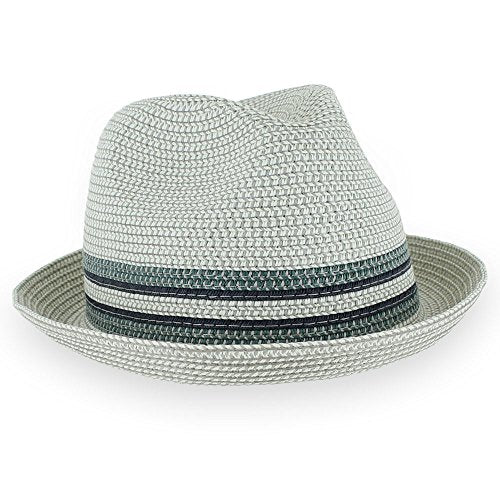 Belfry Men/Women Summer Straw Pork Pie Trilby Fedora Hat in Blue, Tan, Black - color: Daxstorm, size: Large