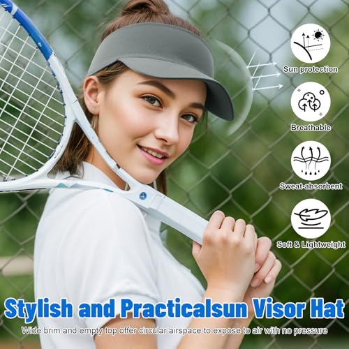 Sukeen Cooling Stretchy Sun Visor for Women Men UV Protection Cooling Hat - color: Dark Gray