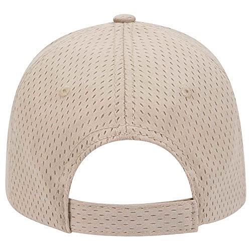 Ashen Fane 6 Panel Polyester Pro Mesh Low Profile Baseball Cap - color: Khaki
