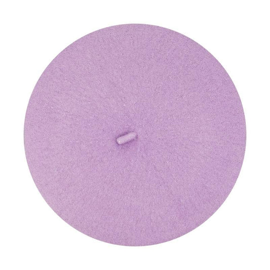 Gllutt Women Wool Beret Hat French Style Solid Color - color: Lilac