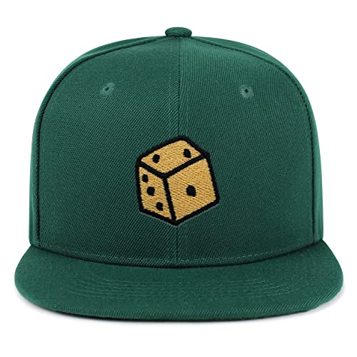 Dice Hip-Hop Snapback Hat Embroidered Baseball Cap Cute Board Game - color: 06. Green
