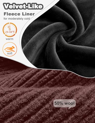 Fleece Lined Wool Short Fisherman Beanie Men Women Cuff Winter Hat - color: 1pc-coffee