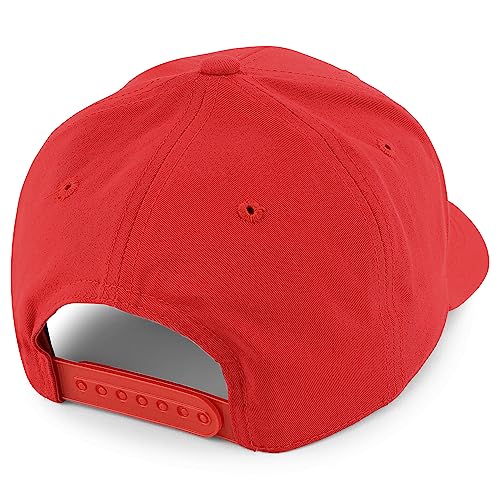 Trendy Apparel Shop Capybara Embroidered Patch Structured 6 Panel Snapback Baseball Cap - color: Red