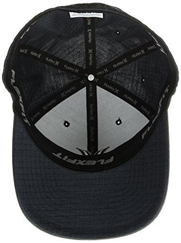 Hurley Men's Caps - One & Only Flexfit Baseball Cap - Fitted Hats for Men (S-XL) - color: Black/Black Ripstop, size: Small-Medium