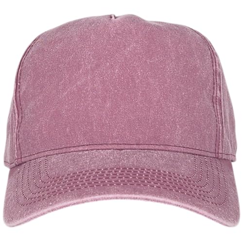 E BY ELIDAN Vintage Washed Trucker Hat, 5-Panel Snapback Baseball Cap - color: Vintage Burgundy